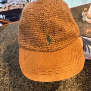 Polo by Ralph Lauren Brown Tweed Cap with Green Emblem